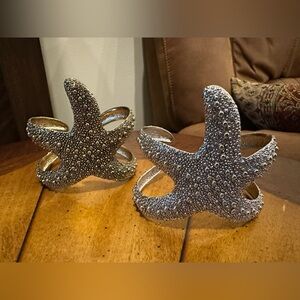 NWOT Starfish Pair Silver and Gold Cuff Bracelets